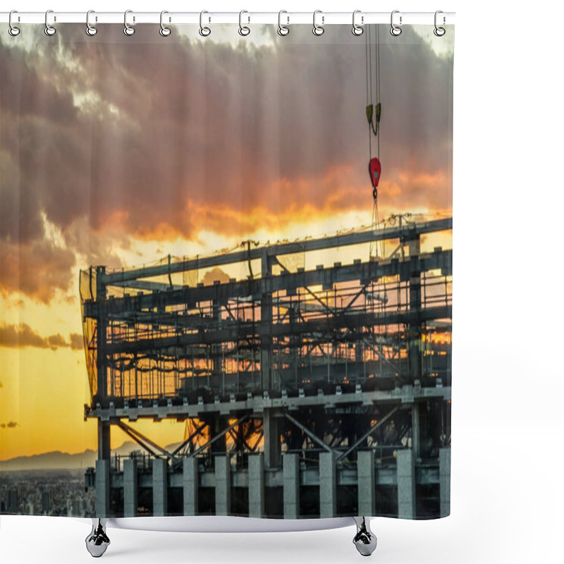 Personality  Construction Site Of A High-rise Building Shower Curtains