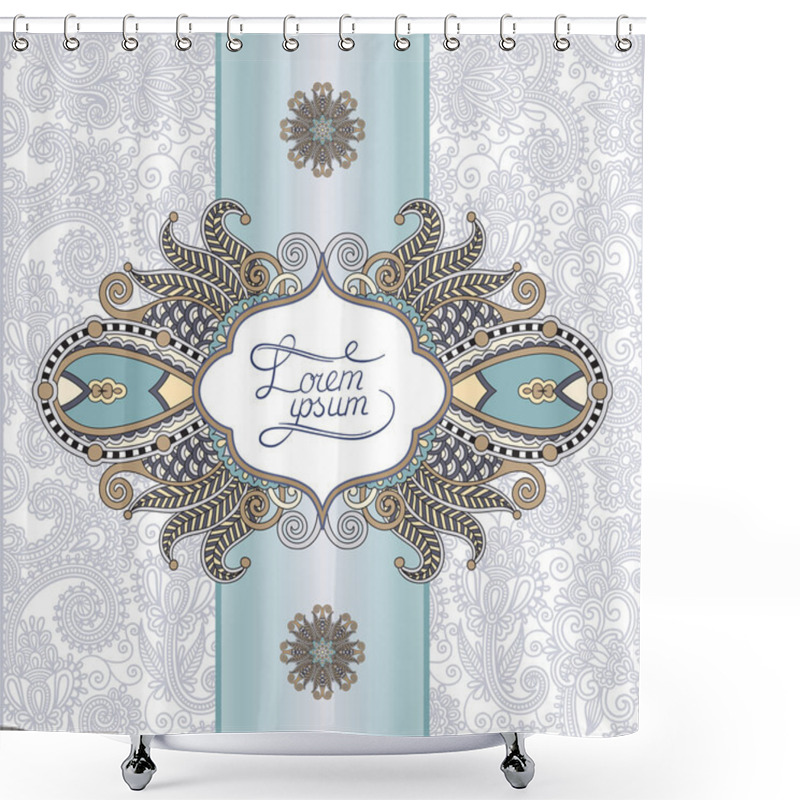 Personality  Unusual Floral Ornamental Template With Place For Your Text, Ori Shower Curtains