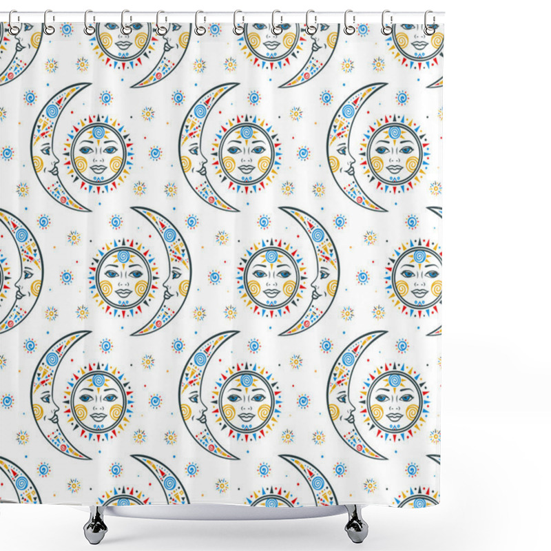 Personality  Celestial Boho Chic Pattern Shower Curtains