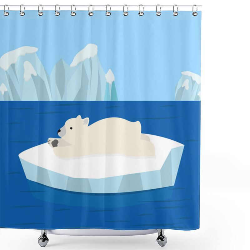 Personality  Bear Polar Sleep North Pole Arctic Shower Curtains