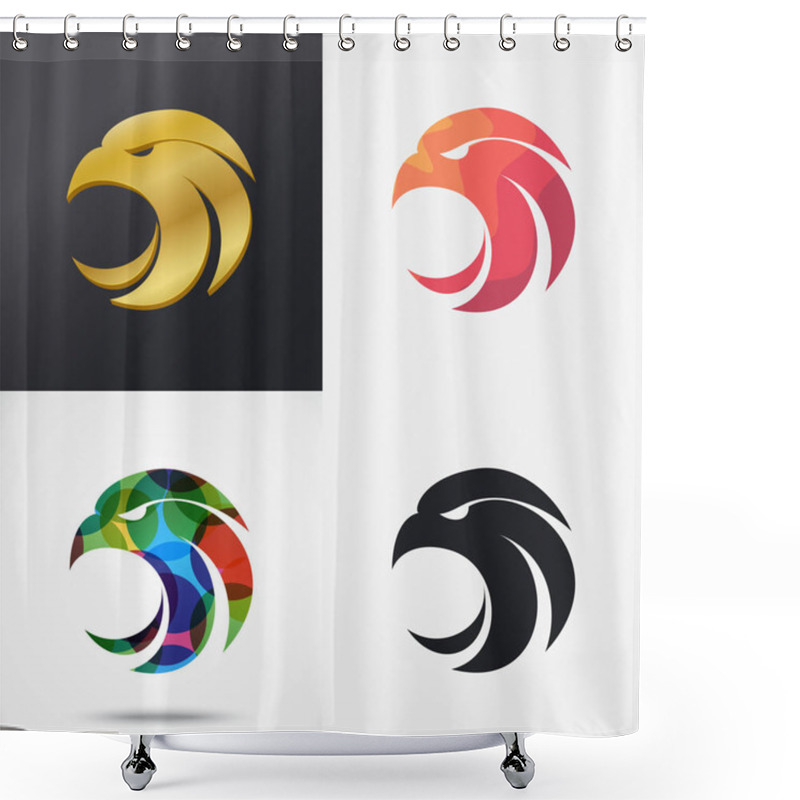 Personality  Eagle Head Icon Set Shower Curtains