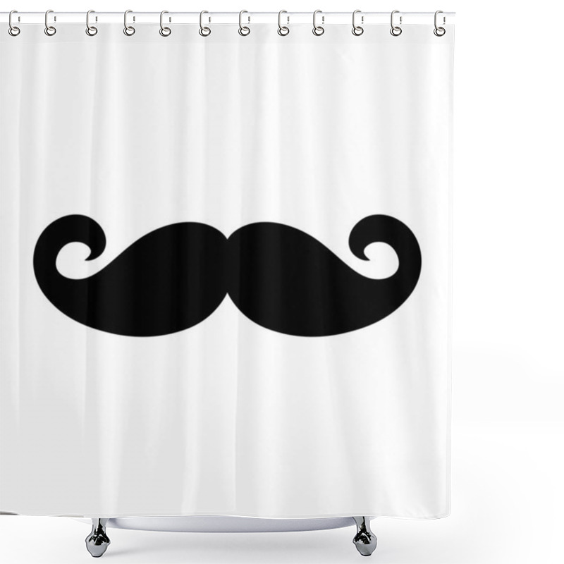 Personality  Moustache Icon. Moustache Silhouettes. Isolated Moustache Symbol. Vector Illustration. Shower Curtains