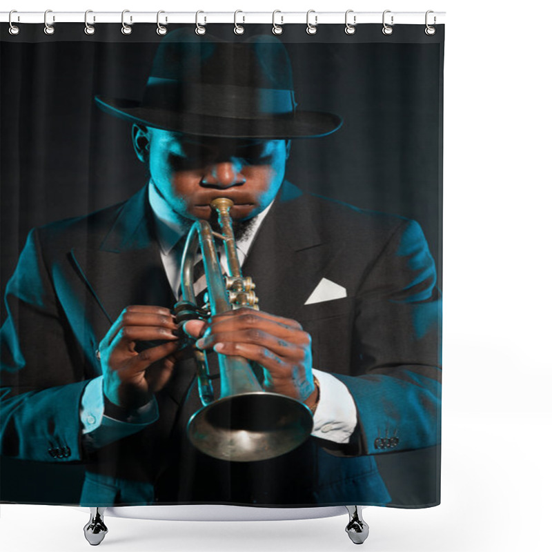 Personality  Black African American Jazz Musician. Shower Curtains