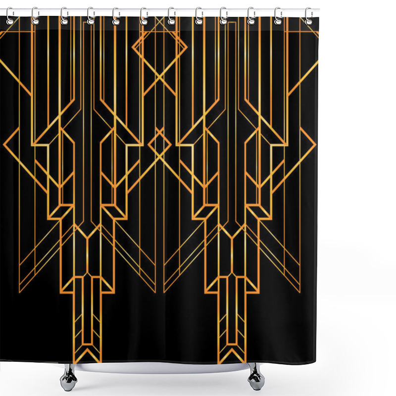 Personality  Art Deco Geometric Retro Pattern Shower Curtains