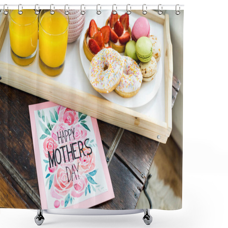 Personality  Happy Mothers Day Greeting Card  Shower Curtains