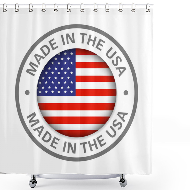 Personality  Made In America Flag Icon Shower Curtains