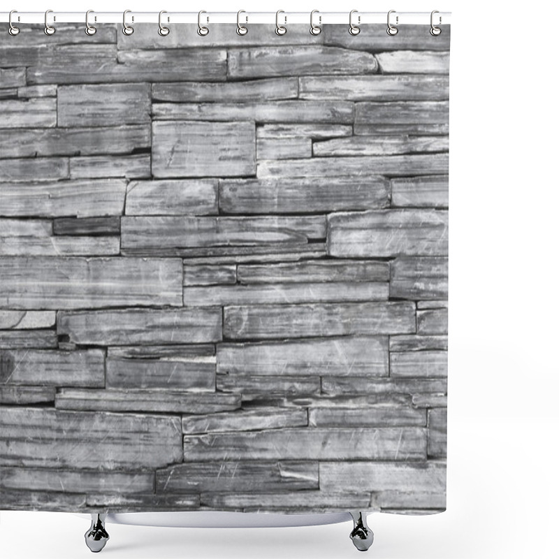 Personality  Old Monochrome Modern Pattern Of Stone Wall Decorative Surfaces Shower Curtains