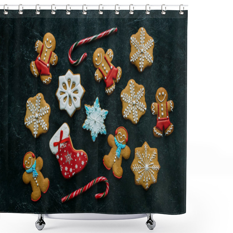 Personality  Homemade Gingerbreads With Icing Shower Curtains