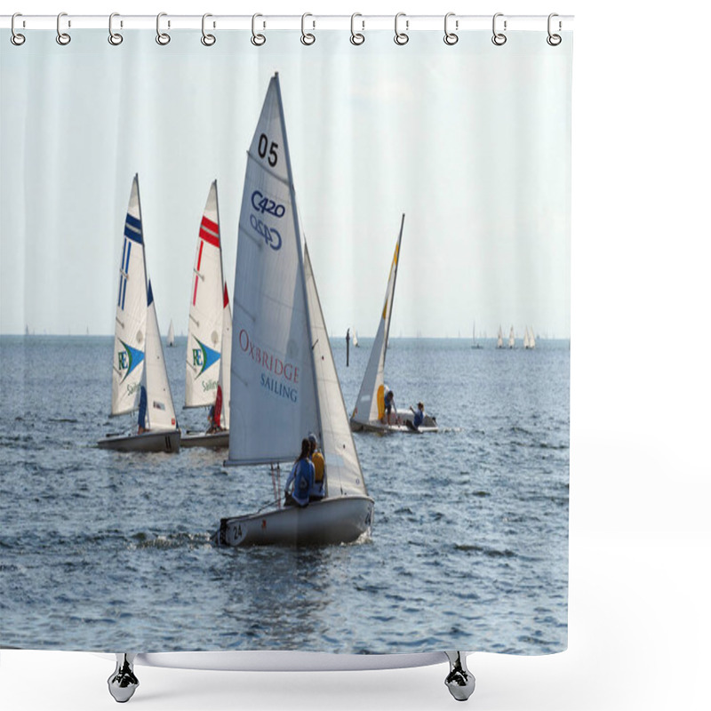 Personality  High School Regatta In Biscayne Bay Off Miami, Florida. Shower Curtains