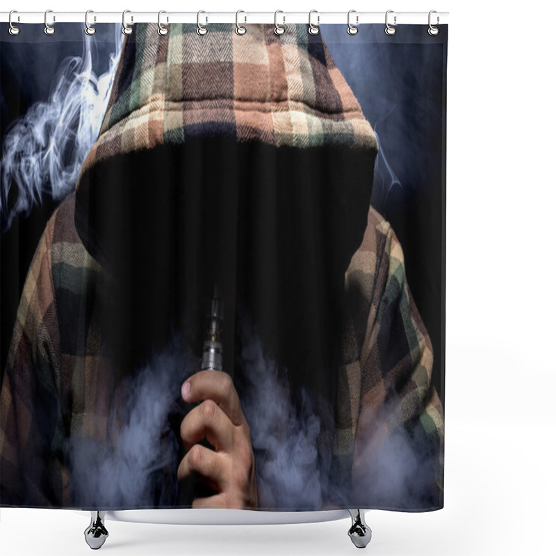 Personality  Man Smoking Electronic Cigarette Shower Curtains