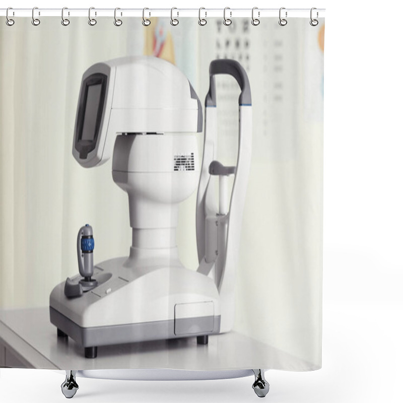 Personality  Modern Tonometer In Ophthalmologist's Office Shower Curtains