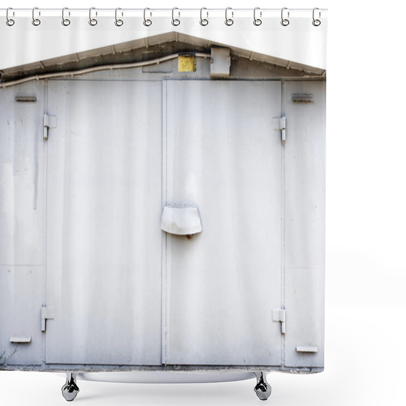 Personality  Old Metal Warehouse Door, Hangar, High Resolution Photo Shower Curtains