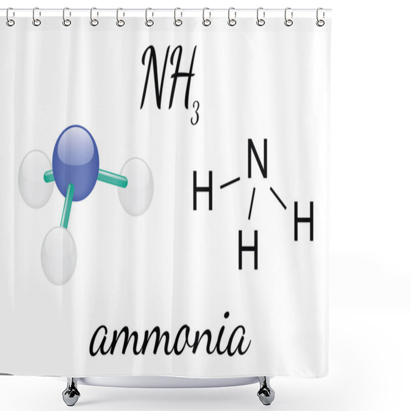 Personality  NH3 Ammonia Molecule Shower Curtains