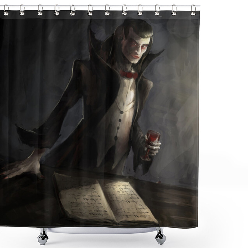 Personality  Vampire Portrait Shower Curtains