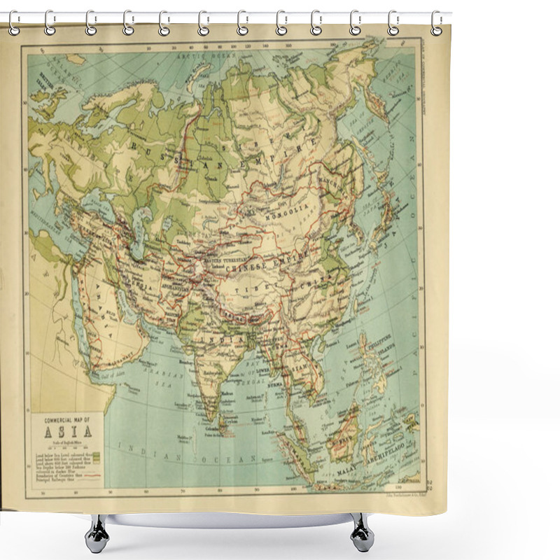 Personality  Atlas Of Commercial Geography. Old Image Shower Curtains