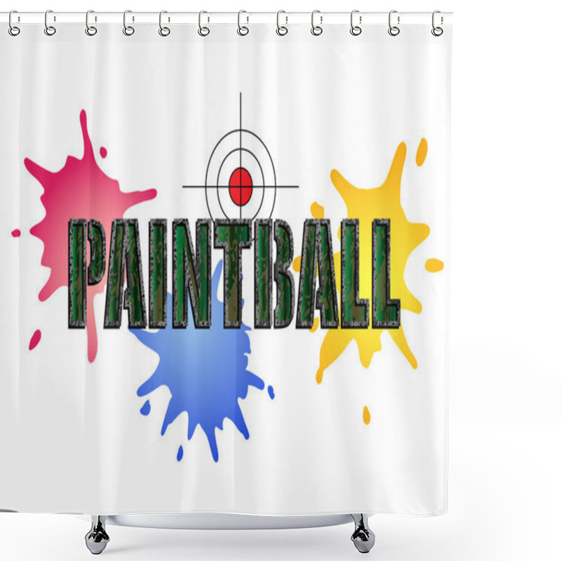 Personality  Paintball Logo Shower Curtains