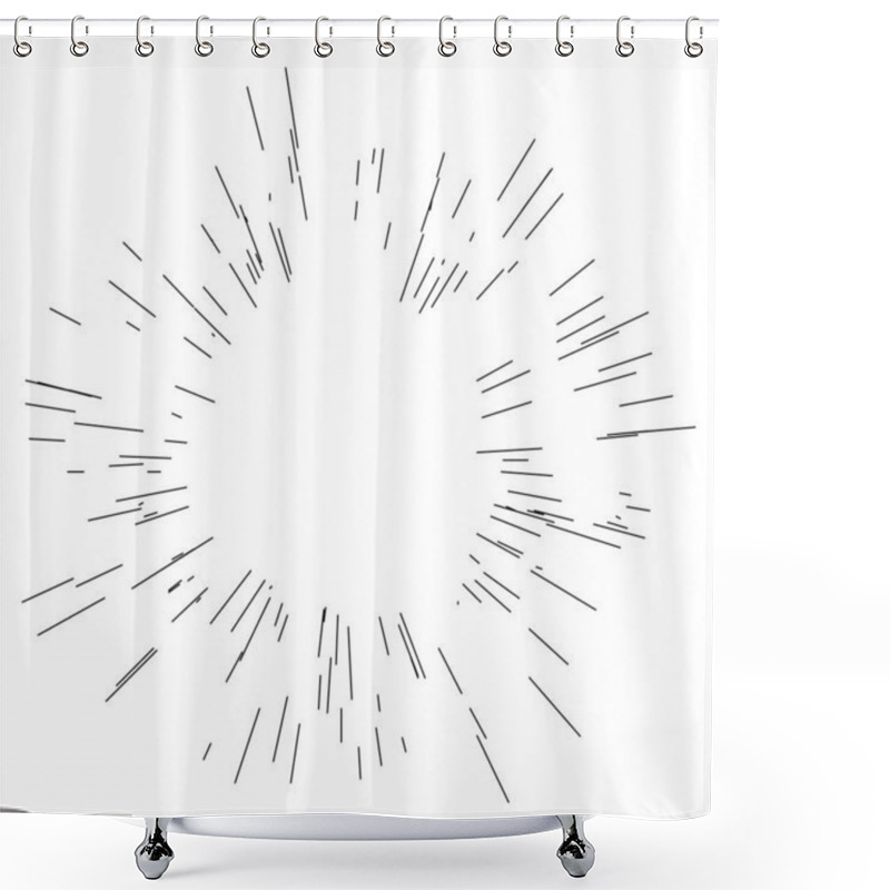 Personality  Radiating Lines, Stripes Abstract Element For Explosion, Vector Illustration Template Shower Curtains