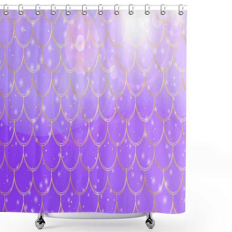 Personality  Mermaid Kawaii Pattern. Fish Scale. Vector Shower Curtains