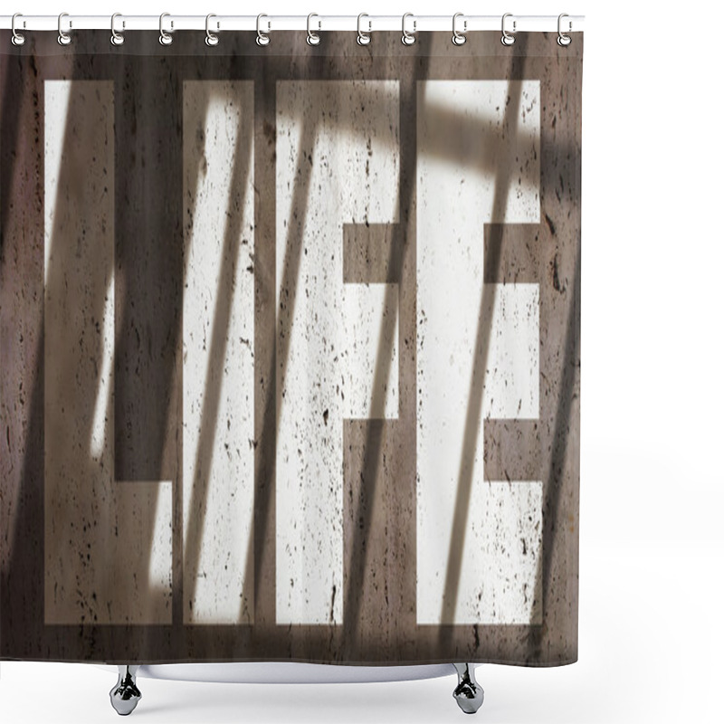 Personality  Life On A Wall With Jail Bars Shadow Shower Curtains