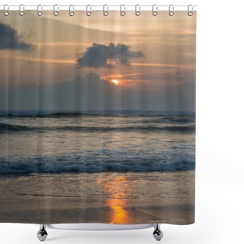 Personality  Sunset Over Sea Shower Curtains