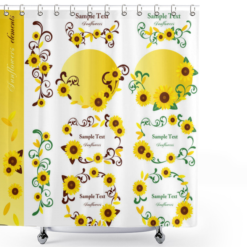 Personality  Sunflower Elements Set Shower Curtains