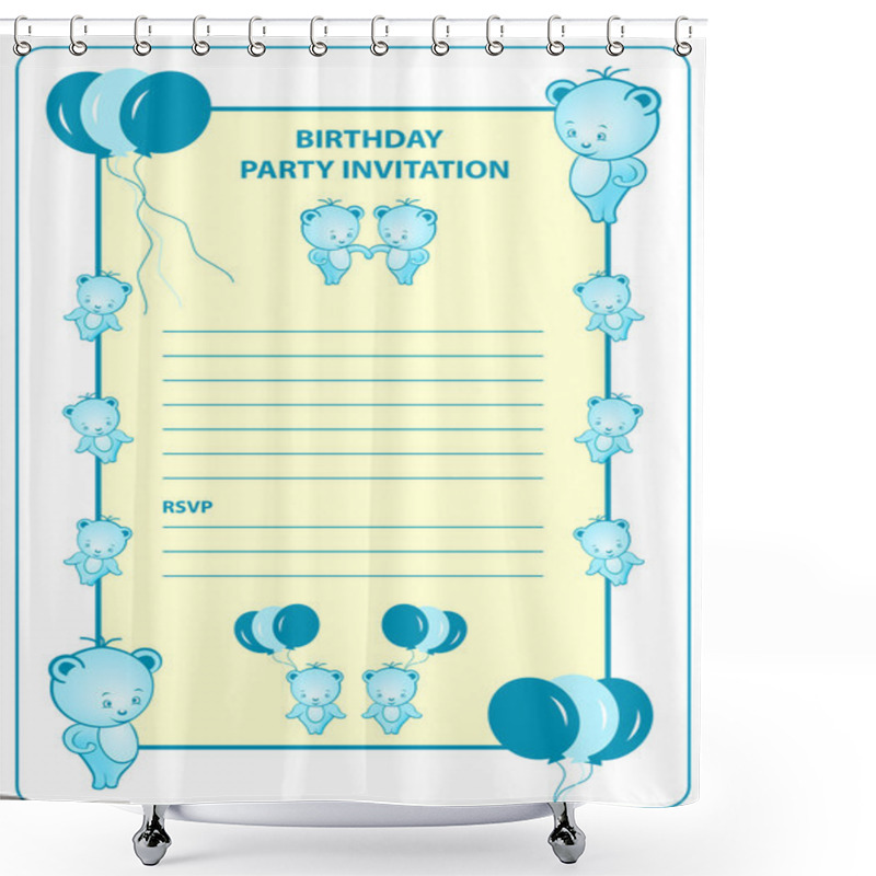 Personality  Childs Birthday Party Invitation Card Shower Curtains