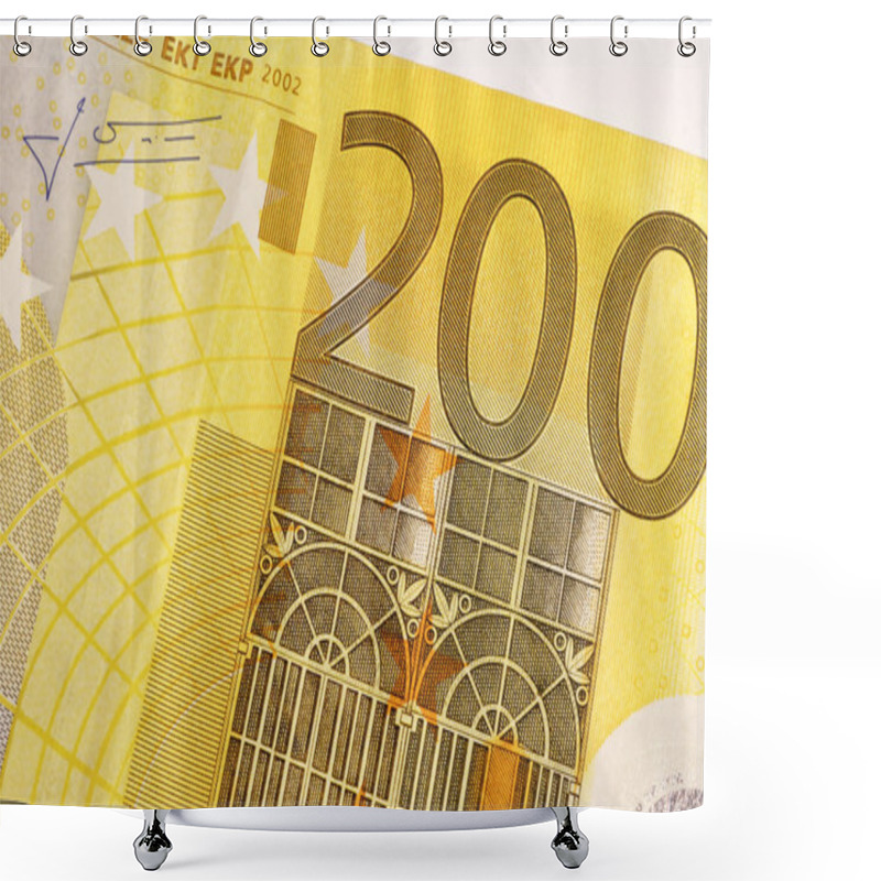 Personality  Frankfurt, Germany, Approximately Year 2003, 200 Euro Banknote Detail Shower Curtains