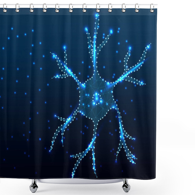 Personality  Neuron, Star, Polygon, Blue 3 Shower Curtains