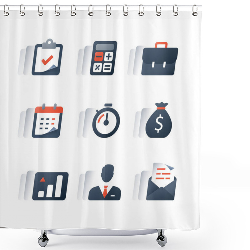 Personality  Business And Finance, Long Term Invest Portfolio, Revenue Growth, Stock Market Performance Report, Budget And Account Service Shower Curtains