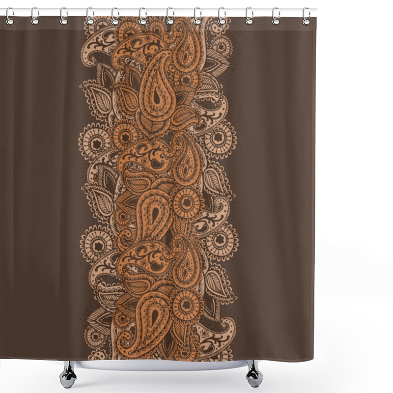 Personality  Hand-Drawn Henna Mehndi Abstract Mandala Flowers Shower Curtains