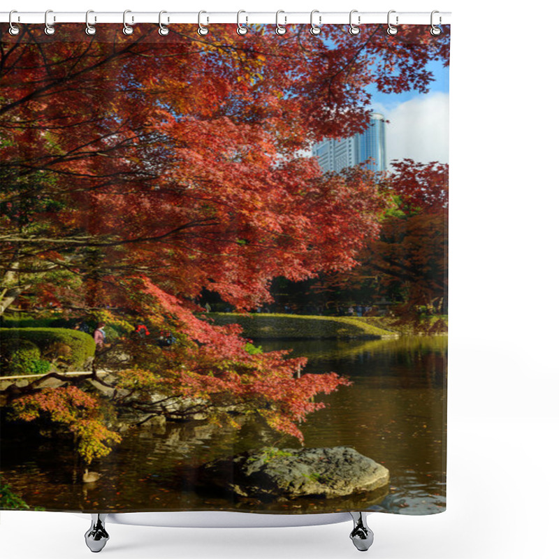 Personality  Koishikawa Korakuen Garden In Autumn In Tokyo Shower Curtains