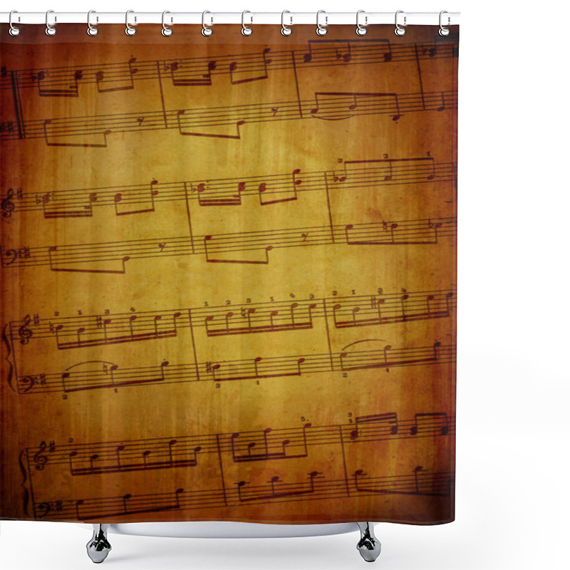 Personality  Abstract Grungy Music Theme Shower Curtains