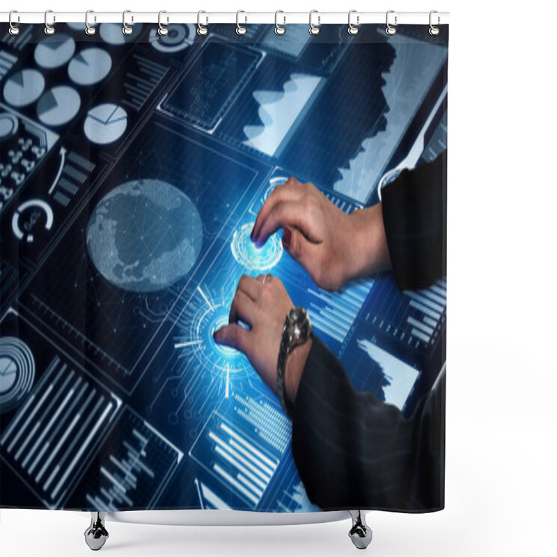 Personality  Big Data Technology For Business Finance Concept. Shower Curtains