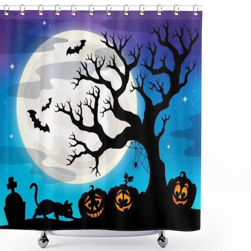 Personality  Halloween Tree Silhouette Theme 4 Shower Curtains