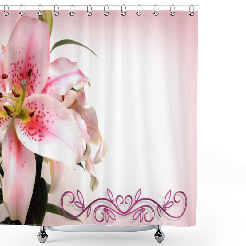 Personality  Asian Lily Floral Invitation Shower Curtains