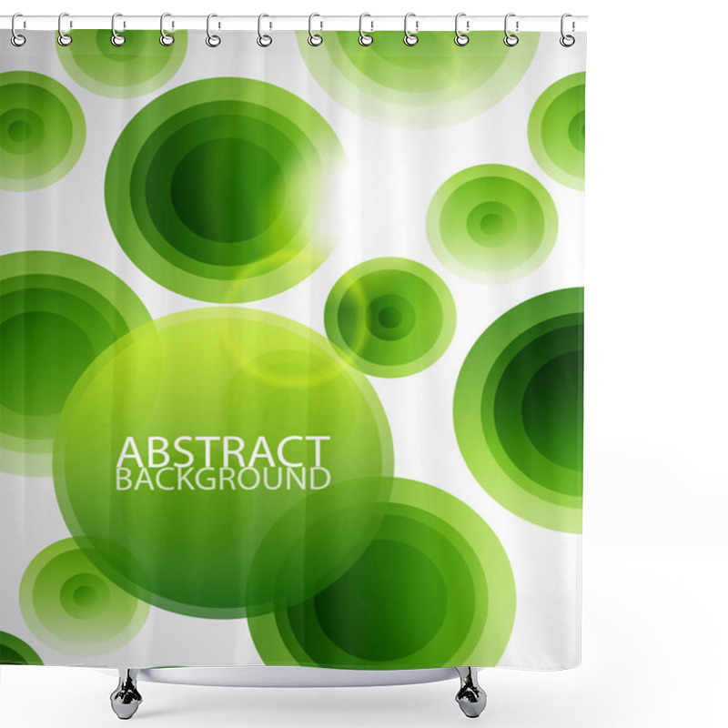 Personality  Green Circles Abstract Background Shower Curtains