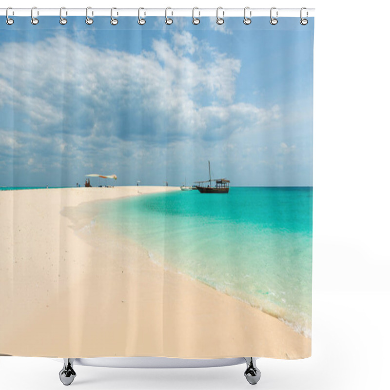 Personality  Zanzibar Beach And Touristic Boats In The Ocean Shower Curtains