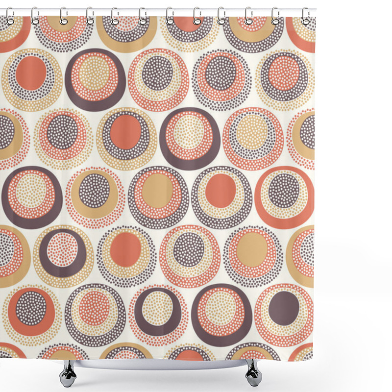 Personality  Seamless Circle Polka Dots Shower Curtains