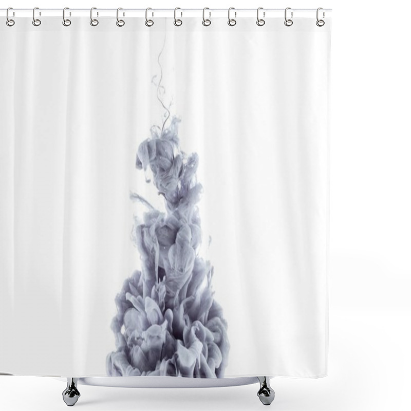 Personality  Monochromatic Grey Paint Splash, Isolated On White Shower Curtains