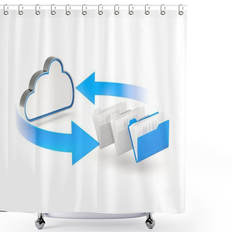 Personality  Blue Cloud Drive Icon With Folders Shower Curtains