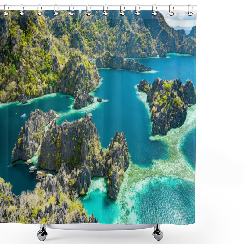 Personality  Spectacular Landscape Of Coron Island In Philippines Shower Curtains