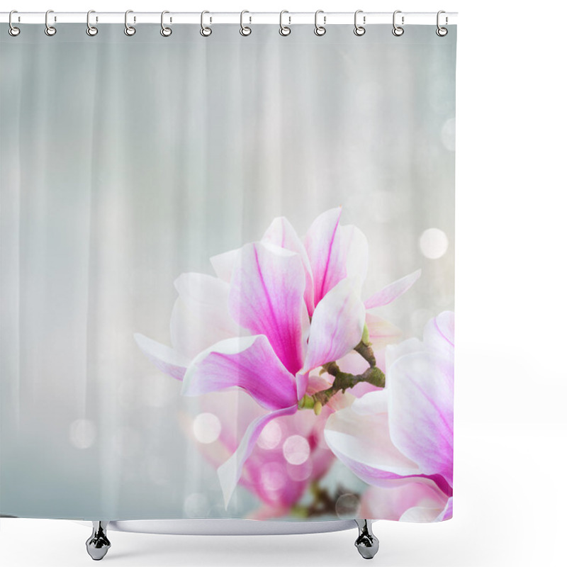 Personality  Blossoming Pink  Magnolia Flowers Shower Curtains