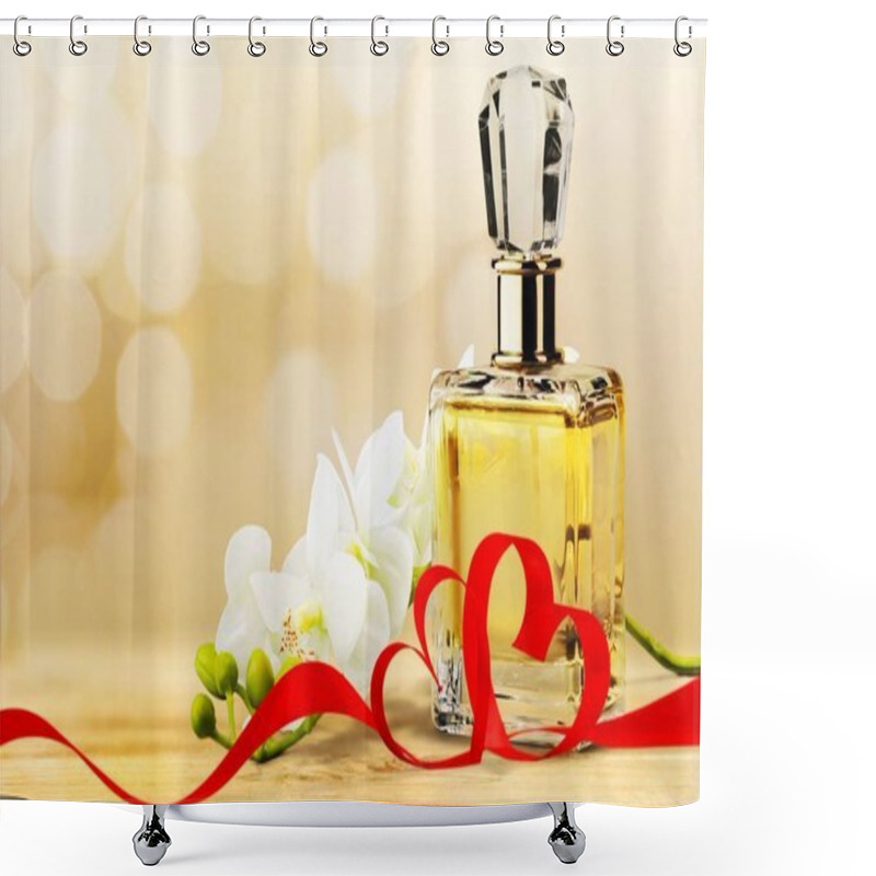 Personality  Perfume Bottle And Flowers  Shower Curtains