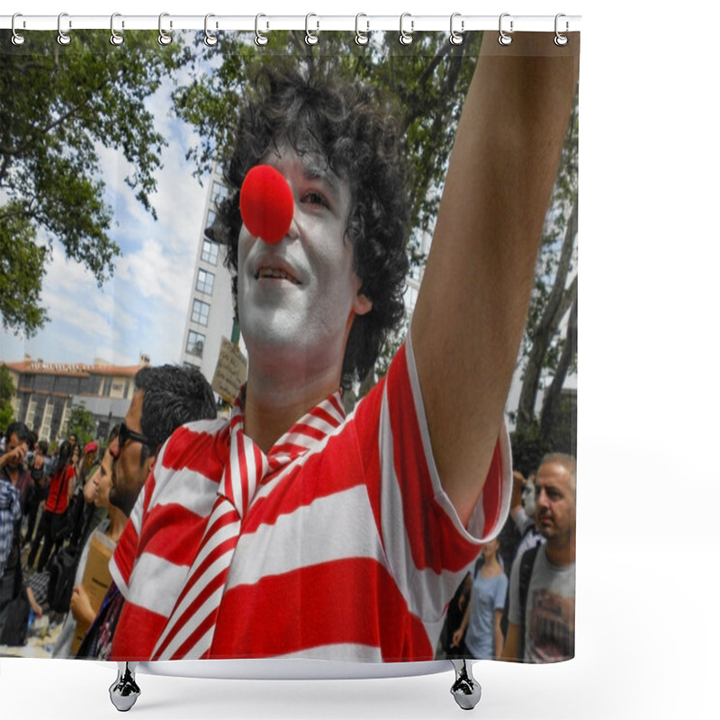 Personality  Taksim Gezi Park Protest The Animators And Clown Show. Shower Curtains