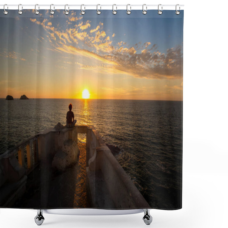 Personality  Famous Mazatlan Sea Promenade, El Malecon, With Ocean Lookouts And Scenic Landscapes Shower Curtains