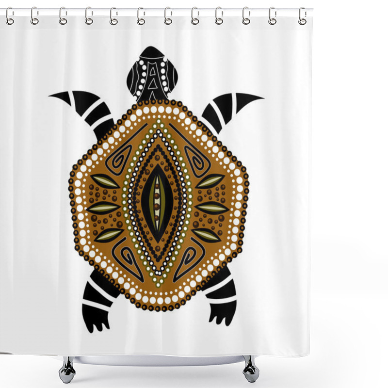 Personality  Yellow-brawn Turtle In First-nation Style Shower Curtains