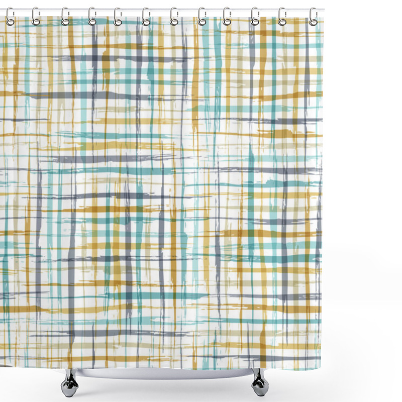 Personality  Pattern Of Checkered Brush Strokes. Shower Curtains