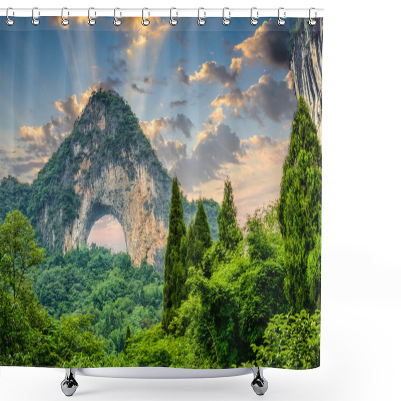 Personality  Moon Hill Of Guilin China Shower Curtains