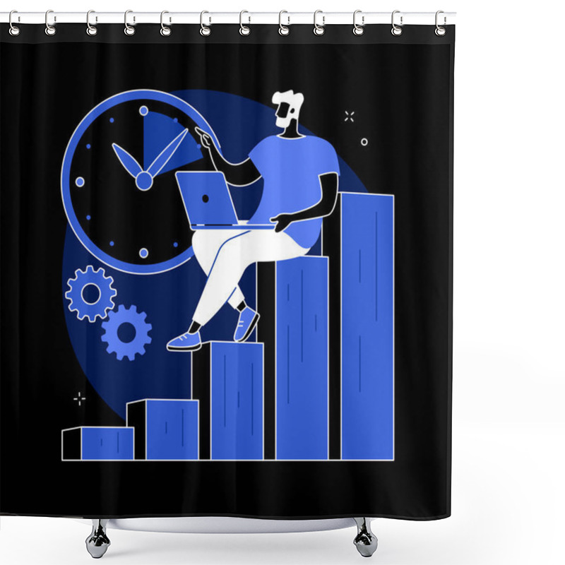 Personality  Productivity Abstract Concept Vector Illustration. Shower Curtains