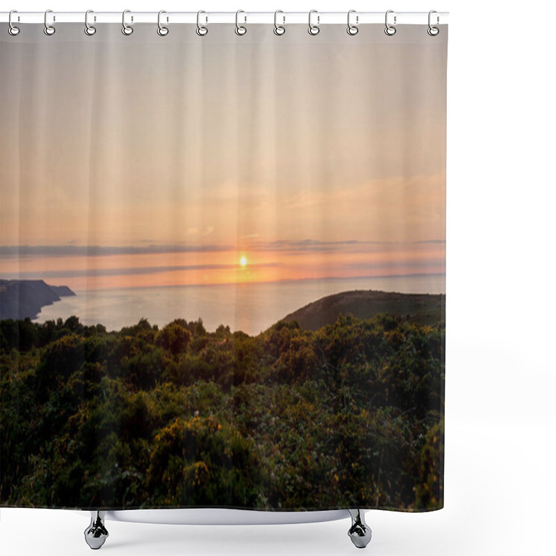 Personality  Beautiful Sunset Over The Ocean.  Sea Sunset Background. Amazing Sea Sunset Sky Shower Curtains